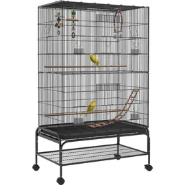 PawHut Vogelkäfig Vogelhaus 97 x 58 x 160 cm schwarz