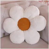 LANFIRE Blume Plüsch Kissen Bodenkissen Dekoratives Blumenkissen Sitzkissen Schlafsofa Kissen Möbel Innenkissen (60CM, Weiß)