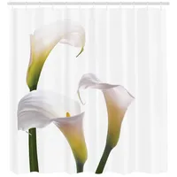 ABAKUHAUS Duschvorhang Blume 175 x 180 cm gelb/grün