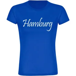 multifanshop Damen T-Shirt - Hamburg - Schriftzug - Druck weiß - Frauen