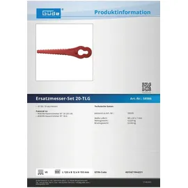 Güde Ersatzmesser Set 20 Stück
