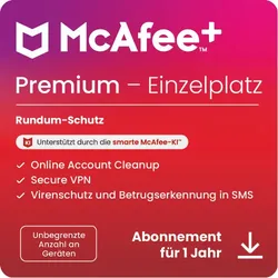 McAfee+ Premium Individual 1 Jahr Unbegrenzte Geräte