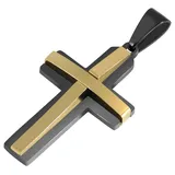 Kettenanhänger ADELIA ́S "Unisex Anhänger – Kreuz Kreuzanhänger aus Edelstahl", gold, Schmuckanhänger, Damen, Edelstahl, Kettenanhänger, Zum Verschenken – passend für viele Anlässe
