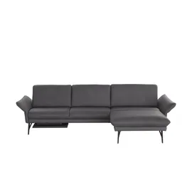 HIMOLLA Eckcouch Leder 2-Sitzer Schwarz