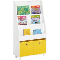 SoBuy Bücherregal Kinderregal mit 2 Boxen Aufbewahrungsregal Weiß KMB69-W