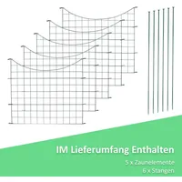 Gartenzaun Teichzaun Set Zaunset Zaun Steckzaun Gitterzaun Metall 11tlg