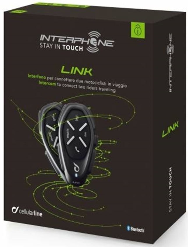Interphone Link Bluetooth communicatie systeem Double Pack, zwart, Eén maat