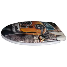 Primaster WC-Sitz mit Absenkautomatik Vintage Taxi Weiß