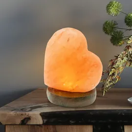 GLOBO Salzleuchte Herz Braun