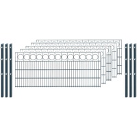 Arvotec Doppelstabmattenzaun "883 - 100" Zaunelemente 80 cm hoch, 5 Matten für 10 m, 6 Pfosten H/L: 80 cm x 10 m, grau (anthrazit) Zaunelemente
