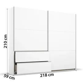 Rauch Kleiderschrank Schwebetürenschrank Sevilla mit 2 Schubkästen 218 cm Breit