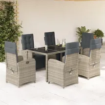 vidaXL Garten-Essgruppe 7-tlg. Grau