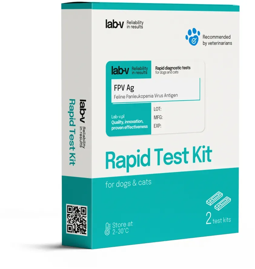 Lab-V Panleukopenie-Virus-Antigen (FPV) - Schnelldiagnosetest für Katzen 2 Stk. (Rabatt für Stammkunden 3%)