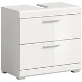 furnling Waschbeckenunterschrank Scott 2 Schubladen, Badmöbel, Badschrank, Badunterschrank, 60 cm breit weiß