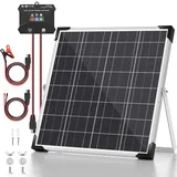 Voltset 20 W Solarmodule, 12 V monokristallines Solarbatterie-Erhaltungsladegerät + Upgrade 10 A MPPT-Laderegler + verstellbare Halterung für Auto, Wohnmobil, Boot, Motorrad