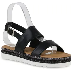 Damen Plateau Sandaletten in Schwarz