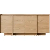 Mirjan24 Kommode Japandi K4D 200 x 90 x 38 cm Eiche Cremona / Beige