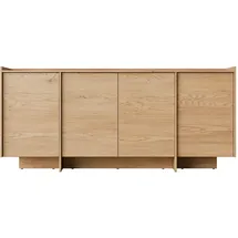 Mirjan24 Kommode Japandi K4D 200 x 90 x 38 cm Eiche Cremona / Beige