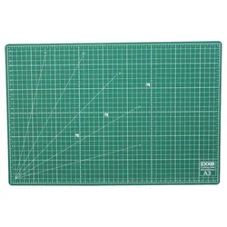 Schneidematte Schneideunterlage, A3, selbstheilend, 5 Schichten, Raster auf Vorder- und Rückseite, beidseitig benutzbar, grün, 1 Stück