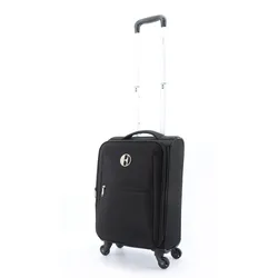Koffer ELLE "Mode", Gr. B/H/T: 17cm x 46.00cm x 17.00cm, schwarz, Polyester, Koffer, mit praktischem Teleskopgestänge