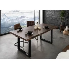 MASSIVMOEBEL24.DE Baumtisch 220 x 77 x 100 cm grau