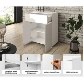 OTTO home Sideboard PARIS (1 St), Moderne 72cm breite grifflose Kommode, vielseitig einsetzbar braun