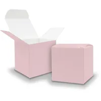 itenga 10x Geschenkboxen Würfel aus Karton Rosa Adventskalender Gastgeschenk Rohlinge zum Füllen und Dekorieren 6,5x6,5cm