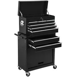 Tectake Werkzeugwagen Stahl 33 cm x 110,00 cm x 69,00 cm schwarz unbestückt