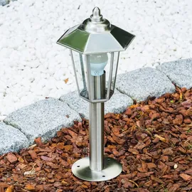 hofstein Außenleuchte Edelstahl 44 cm E27 ohne Leuchtmittel silber