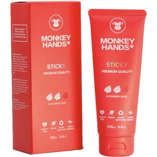 Monkey Hands Sticky Grip | Revolutionäres Gel für starken Halt bei Pole Dance | Trockene Hände Pole Grip | Veganes, innovatives flüssiges Magnesium | Keine Parabene/Resin | Rot, 100ml