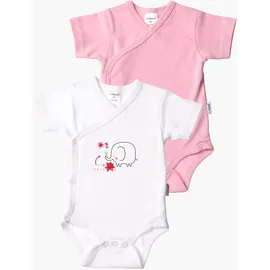 LILIPUT Body "Elefant", Mädchen, Gr. 62/68, EURO-Größen, pink (weiß, pink), 100% Baumwolle, bedruckt, kurz, Bodys Body, mit niedlichem Frontdruck