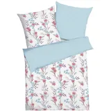 KAEPPEL Seersucker Bettwäsche Sadira Marine 1 Bettbezug 135 x 200 cm + 1 Kissenbezug 80 x 80 cm