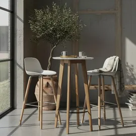 KADIMA DESIGN Bartisch rund 60 x 110 cm Weiß