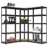 Juskys Eckregal MDF 15 Böden Grau
