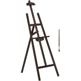 Homcom Kiefernholz-Atelierstaffelei höhenverstellbar 51,5L x 71,5B x 134,5H cm Neigungswinkel bis 90° Aosom