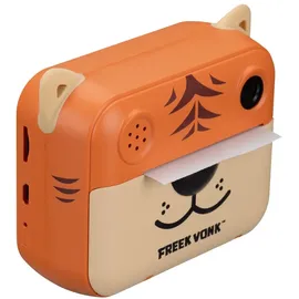 Bresser Freek Vonk x Bresser Kinder-Sofortbildkamera Tigerdesign, Front- und Rückkamera, 93x73x44 mm
