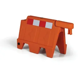 Stapelbare Absperrung aus Kunststoff, orange mit reflektierenden Elementen, Länge 910 mm
