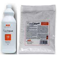 Capelli Biondi Creme Oxydant Entwickler 1000ml + Blondierpulver weiß 500g Set