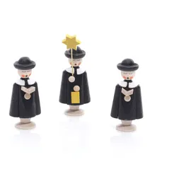 Rudolphs Schatzkiste Tischdeko Kurrendefiguren 3 Figuren Schwarz Höhe ca 5 cm NEU Kurrende Kirche Weihnachten singen Sänger Sternträger Seiffen Erzgebirge Gotteshaus