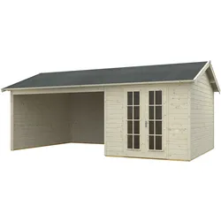 Gartenhaus SKANHOLZ "Tilburg", beige (natur), Fußboden im Gartenhaus, Holz, Gartenhäuser