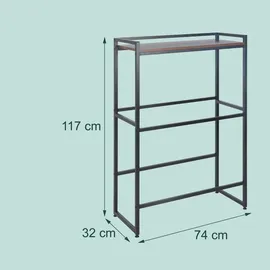 Relaxdays Getränkekistenregal 74 x 32 x 117 cm Braun/Schwarz