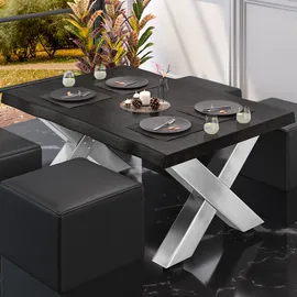 GGM Möbel Bistro Schwarz Wenge 120 x 70 x 41 cm
