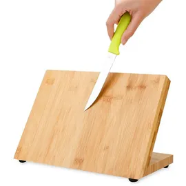 Intirilife Magnetisches Messerbrett in BAMBUS BRAUN - 30 x 18 x 19 cm Kochen, Küchenmesser, Messerblöcke