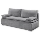 Stella Trading JANA Schlafsofa mit Bettkasten, Stoffbezug Dunkelgrau - Klappbares Sofa mit Schlaffunktion & Komforthöhe - 208 x 102 x 95 cm (B/H/T)