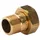 Tradecom Messing Gewinde-Fitting Schaft flachdichtend mit Kappe 1/2'AG (DN 15) - 3/4'IG (DN 20) Fitting