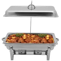 AUYART 9L Edelstahl Speisewärmer - Wärmebehälter Isolierter Heizofen,Essenstablett Komplett-Set Chafing Dish Wärmeerhaltung und Heizofen mit großer Kapazität für Restaurants, Cafeterias Hotelpartys