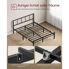 VASAGLE Metallbett 140 x 200 cm Schwarz