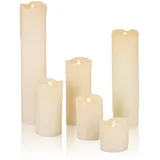 Relaxdays LED Kerzen Set 6 St. creme