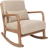 Beliani Schaukelsessel, Beige, Hellbraun, 66x82x79 cm, Wohnzimmer, Sessel, Schaukelstühle