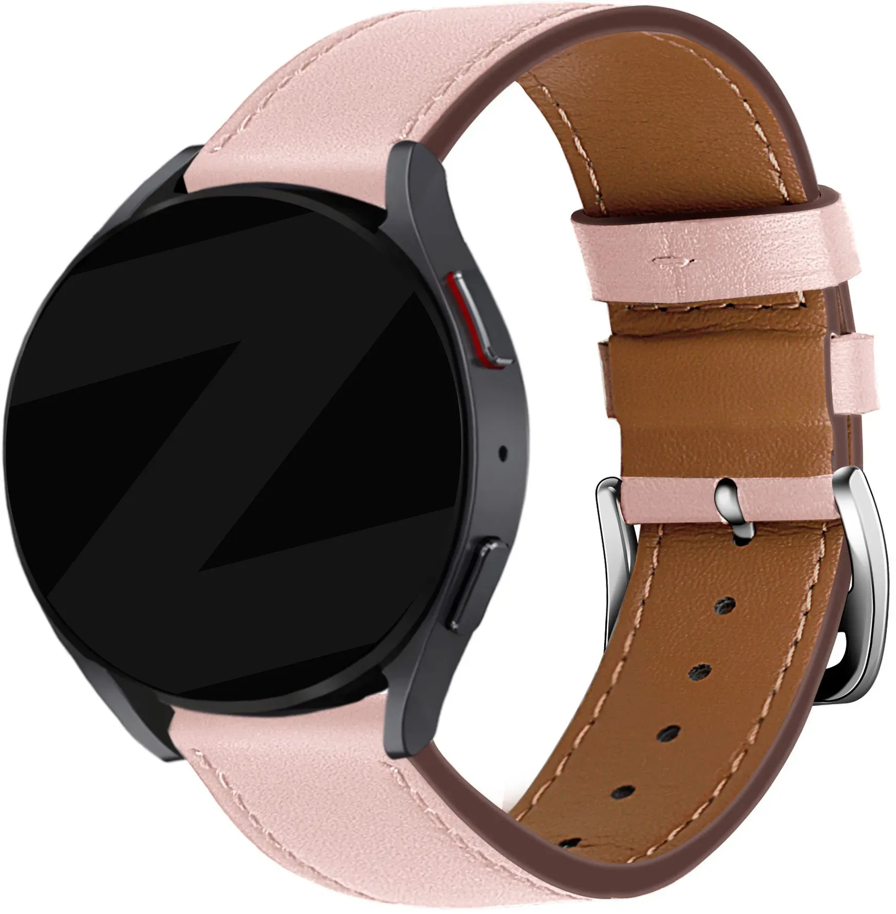 Bandz Actyve Smartwatch 20mm Armband Leder 'Deluxe' für Actyve Smartwatch 20mm - Rosa - Schnallenverschluss